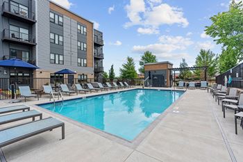 Outdoor pool with sundeck